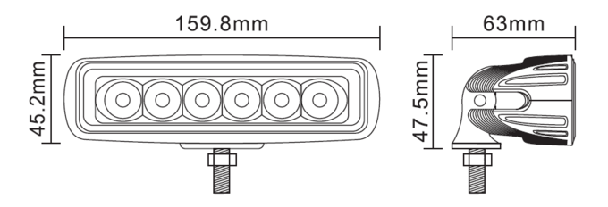 L'inondation 6 rectangulaires avancent le mini guide petit à petit optique IP69k 30W 6000K 0 de LED