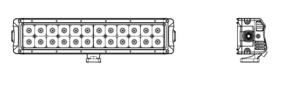 Pouce du guide optique 13,5 de CREE Chip Dual Row LED 72W 6480lm pour le camion de voiture