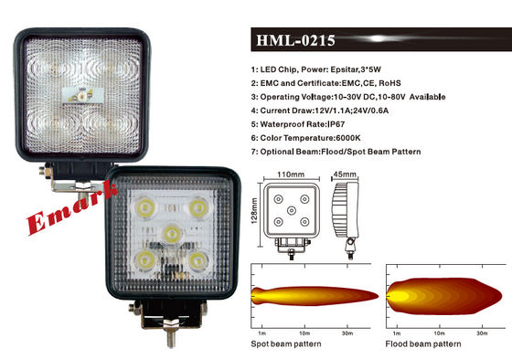 lampe de travail de l'E-marque LED d'antibrouillard de la tache LED de 4Pcs 15w 1220LM